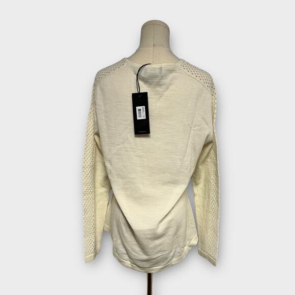 Barbour x Range Rover Ratio Knit Crewneck Sweater in Vanilla Size US 12 NEW - Picture 2 of 8